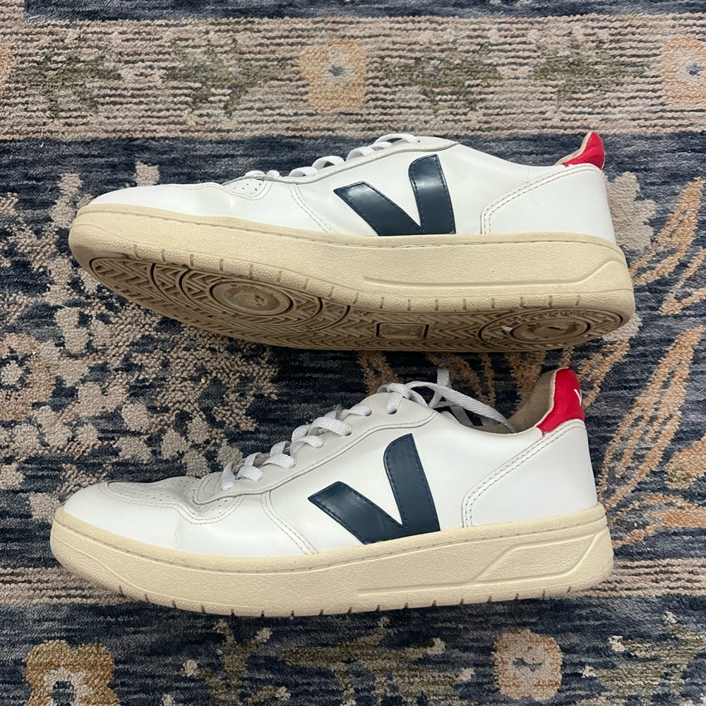 Veja Women’s White and Blue Sneakers